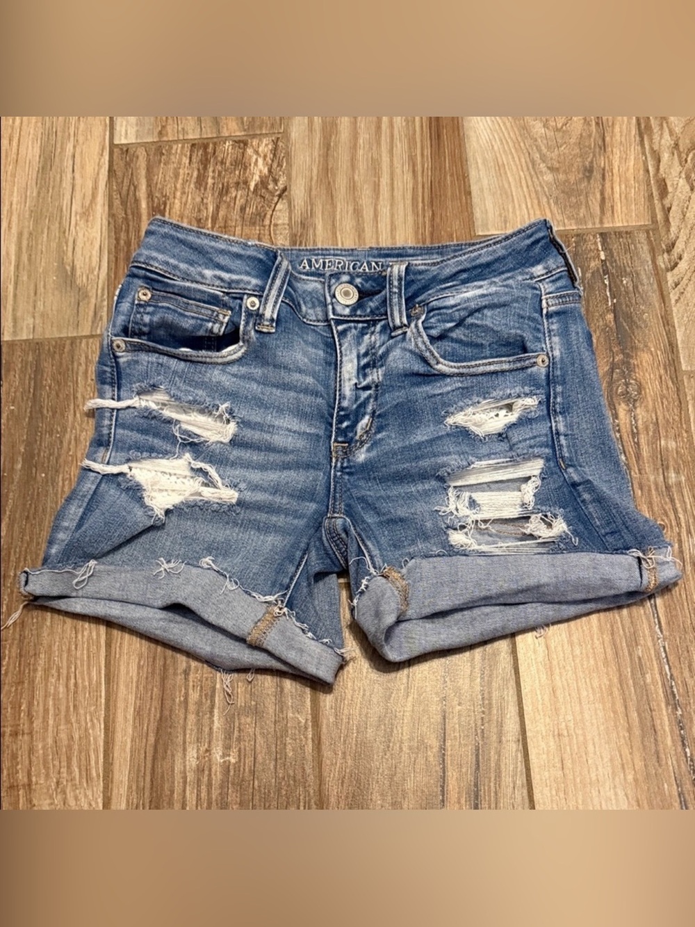 American Eagle Midi Denim Shorts